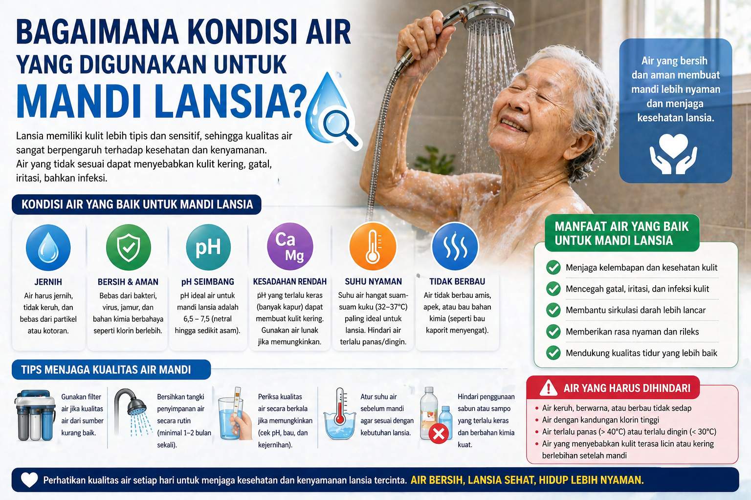 Bagaimana Kondisi Air Mandi Lansia