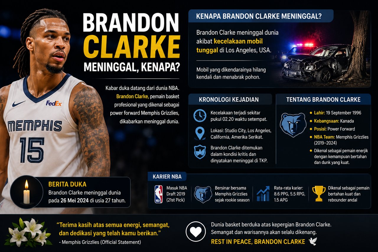 Brandon Clarke Meninggal Kenapa