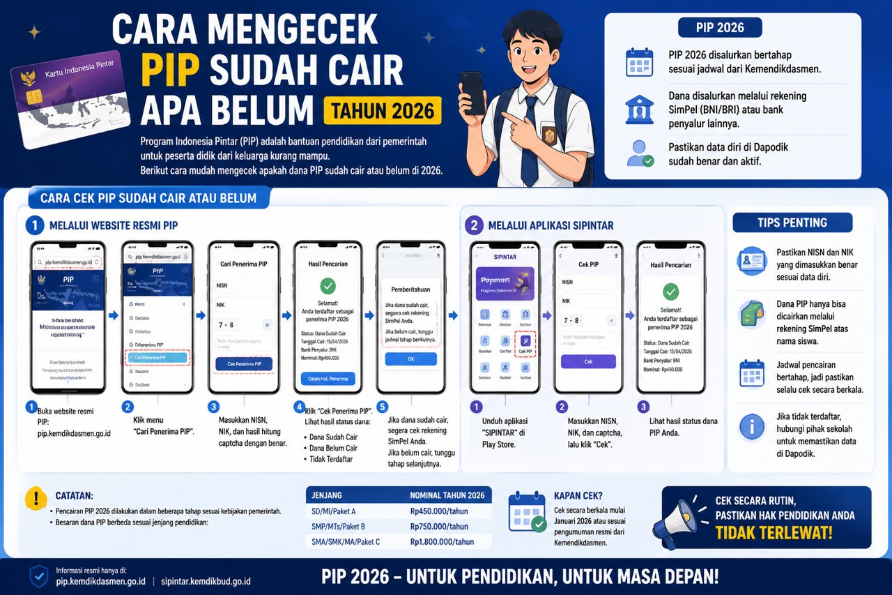 Cara Mengecek PIP Sudah Cair Apa Belum Tahun 2026