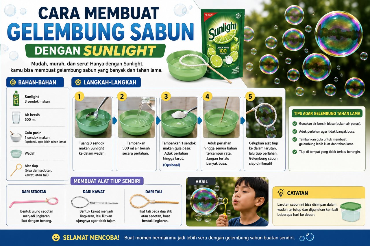 Cara Membuat Gelembung Sabun Dengan Sunlight