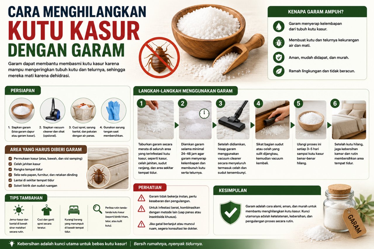 Cara Menghilangkan Kutu Kasur Dengan Garam