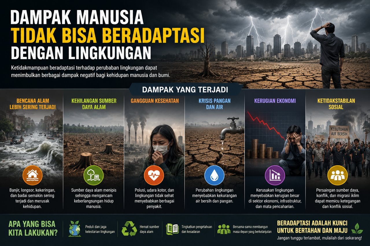 Dampak Manusia Tidak Bisa Beradaptasi Dengan Lingkungan