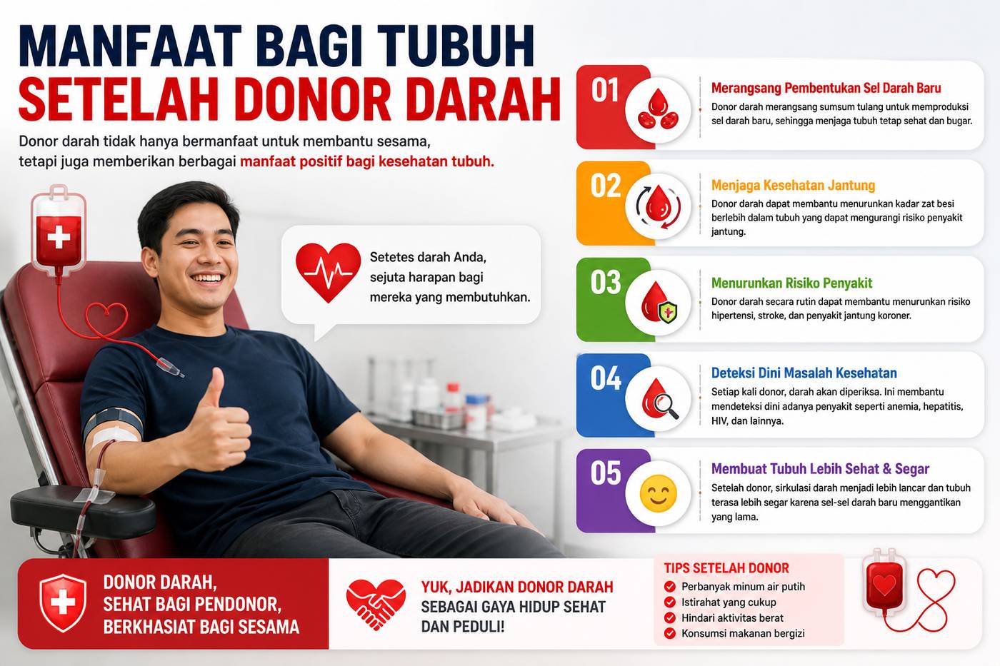 Manfaat Bagi Tubuh Setelah Donor Darah