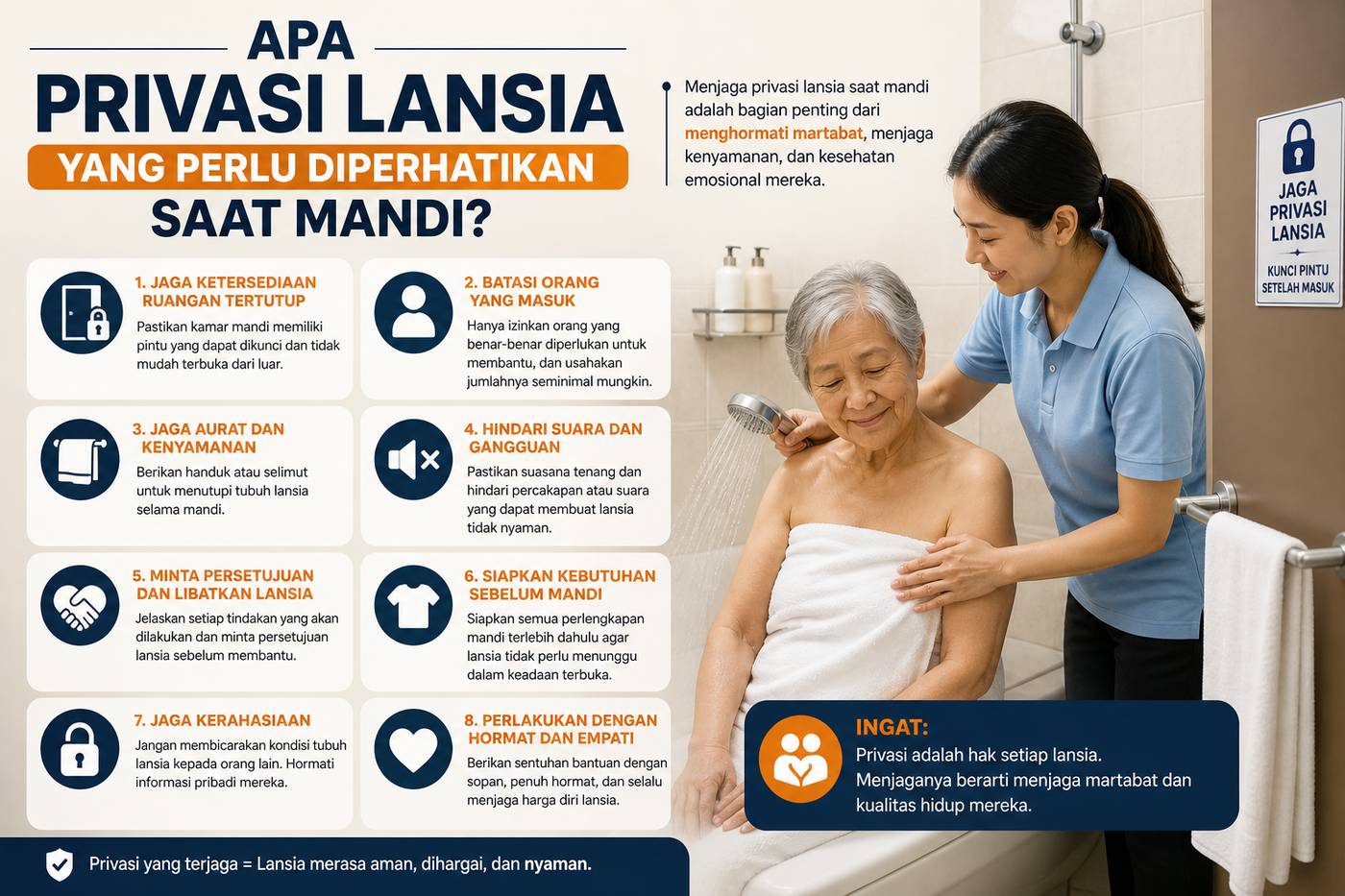 Apa Privasi Lansia Yang Perlu Diperhatikan Saat Mandi