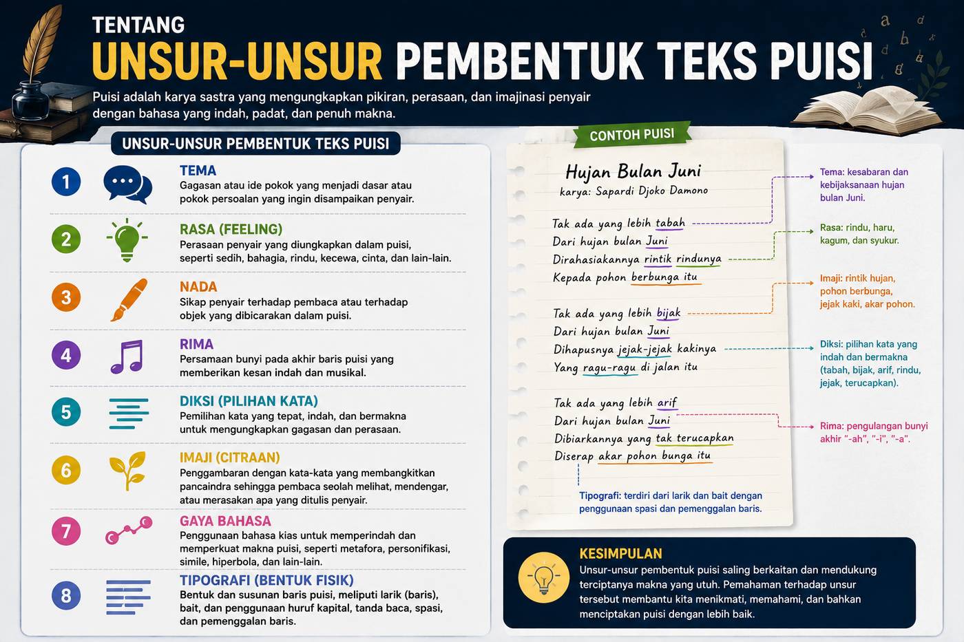 Tentang Unsur-Unsur Pembentuk Teks Puisi