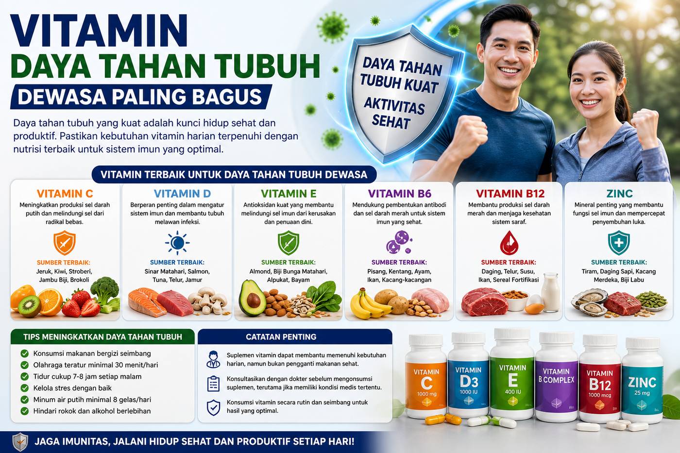 Vitamin Daya Tahan Tubuh Dewasa Paling Bagus