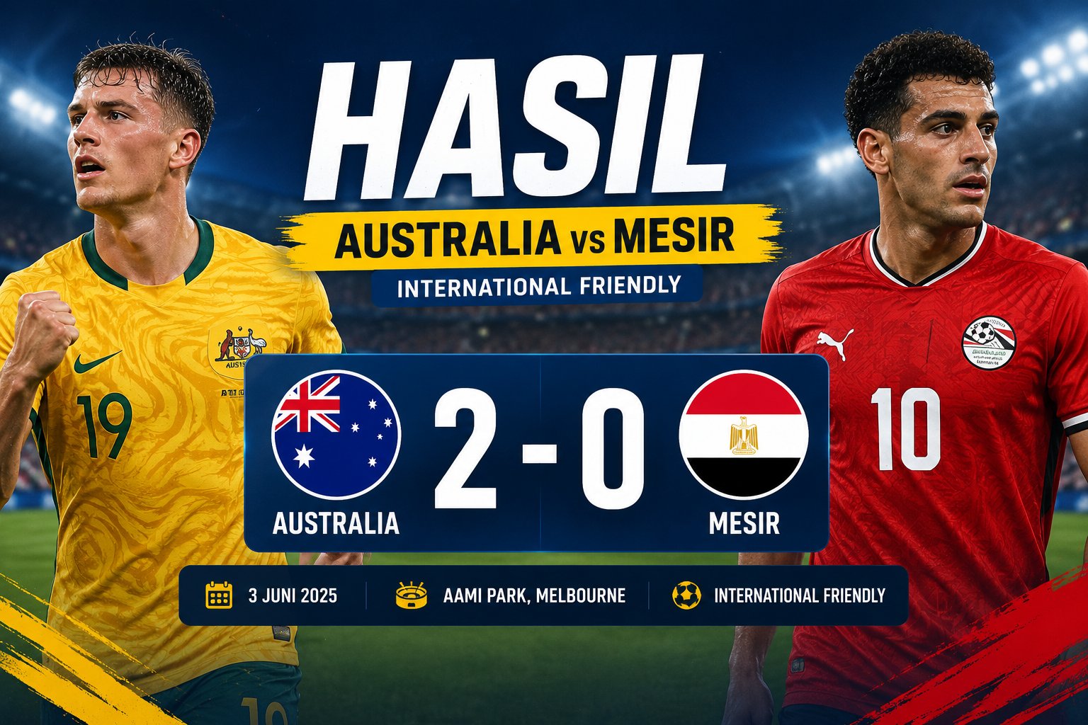 Hasil Australia vs Mesir