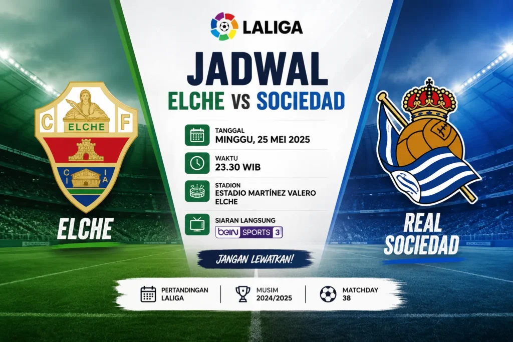 Jadwal Elche vs Sociedad