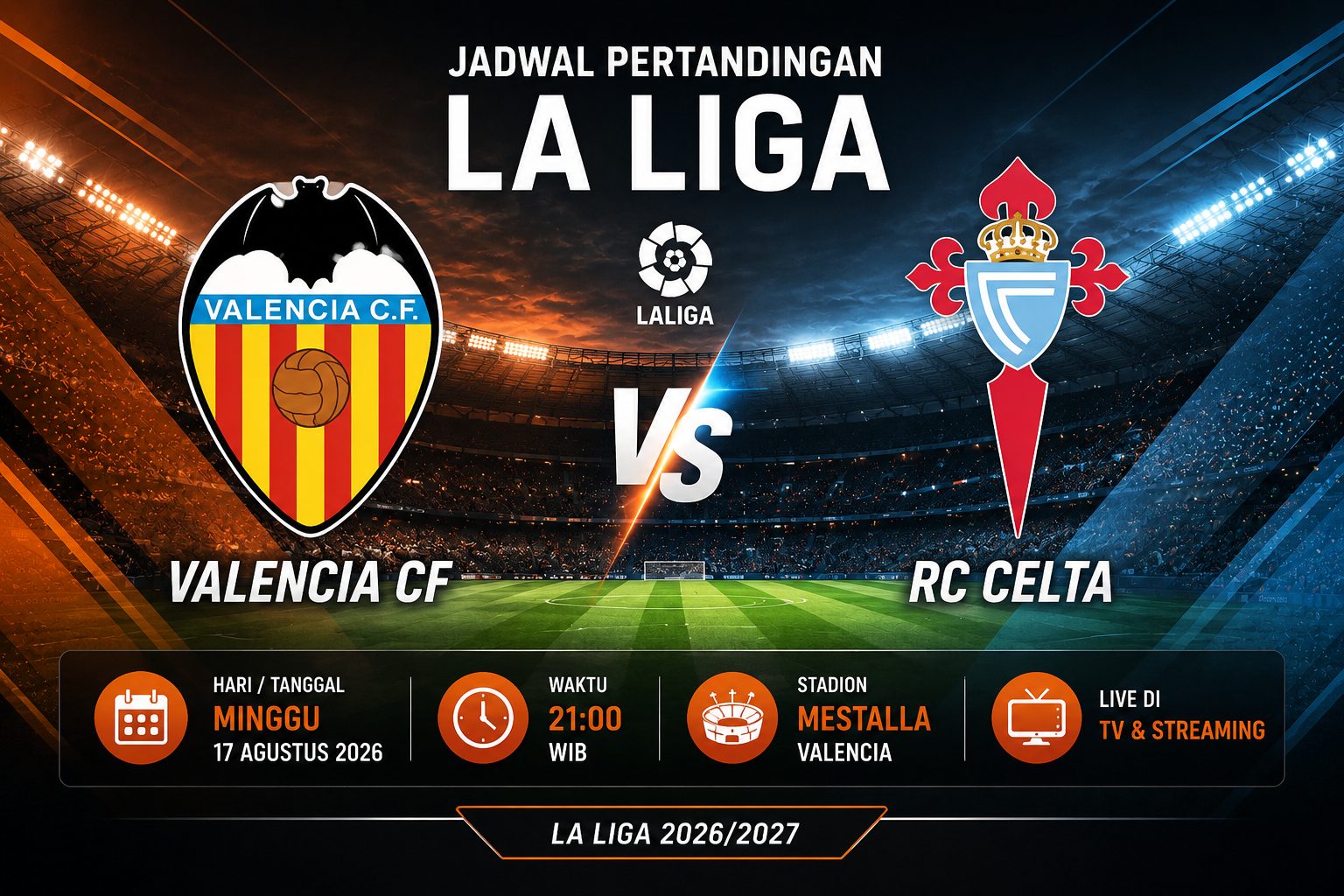 Jadwal Valencia vs Celta
