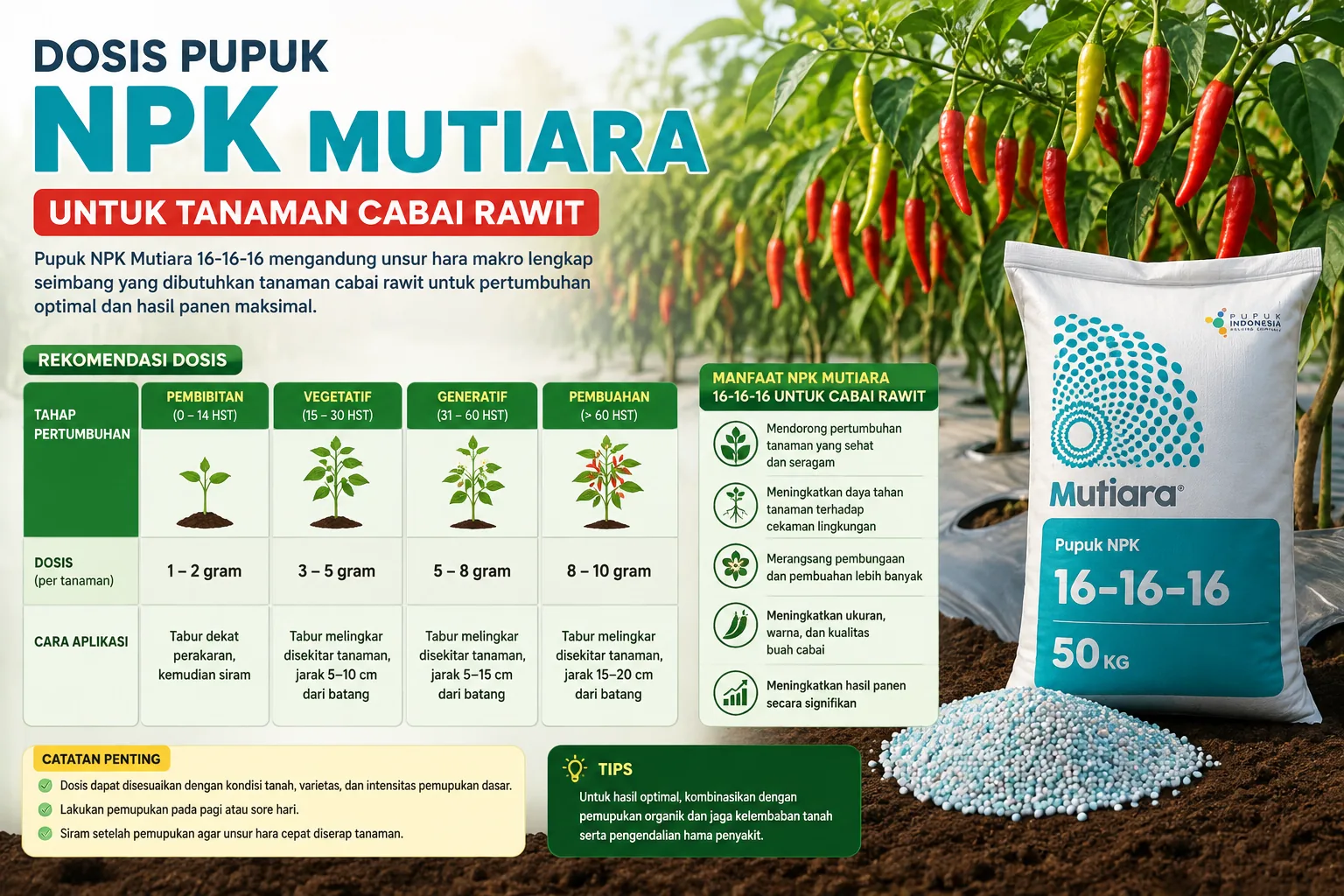 Dosis Pupuk NPK Mutiara