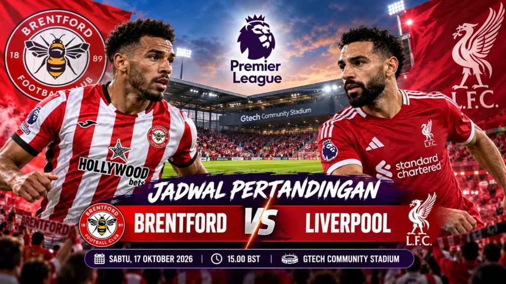 Jadwal Brentford vs Liverpool